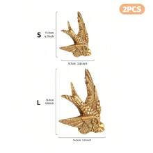 1pc ABS Wall Hanging, Bird Design Hanging Decoration For Home,Home Decor ,Room Decor,Wall Decor Gifts Birthday Graduation - Gold - View 14
