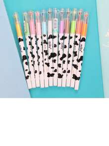 12支/套 奶牛图案 0.38mm 中性笔（多色） - 彩色 - 查看 3