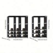 1件极简衣柜，16毫米金属管加固连接件，3根挂杆，大容量，便携式衣柜，易于组装/拆卸，衣物收纳系统