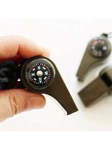 5pcs/3pcs/1pc Outdoor Sports Emergency Whistle, 3-In-1 Emergency Whistle, Multi-Functional Survival Whistle With Compass And Thermometer, Floating Whistle With Lanyard, Suitable For Boating, Swimming, Kayaking, Water Survival, Hiking, Camping, Outdoor Activities. Loud Safety Whistle With Compass And Thermometer, Perfect For Camping, Hiking, Outdoor Adventure, Referee And Cheerleading, Loud Survival Whistle, Military Green, Self-Rescue/First Aid - Multicolor - View 11