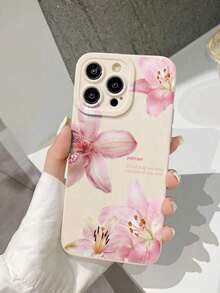 Flower 1pc Thick Shockproof Floral Painted Phone Case Compatible With IPhone 16/11/16pro/16plus/16promax/16e/15Promax/13/14/12/XS/XR/7G/8P, Galaxy S25/S25PLUS/S25 Ultra/A16/A36/A26/A56/A50/A12 - Multicolor - View 3
