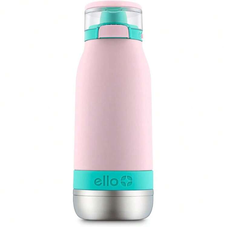 Emma - Botella de Agua de Acero Inoxidable con Aislamiento al vacío para niños con popote Antimicrobiano,36983909 - Plateado - Añade 1