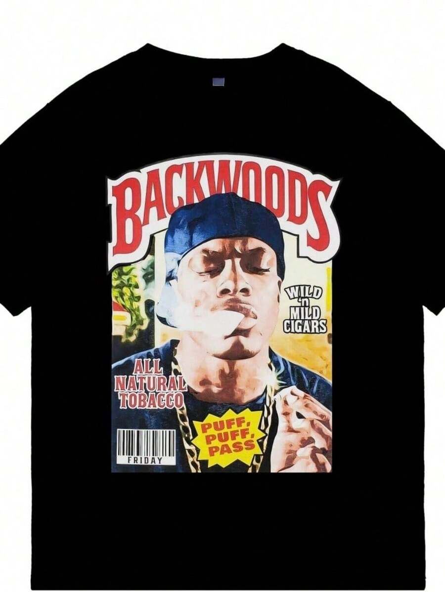 Men's T-Shirt - Backwoods Print, Short Sleeve, Crew Neck Breathable Relaxed Fit Collectible (2) - 黑色 - 查看 1