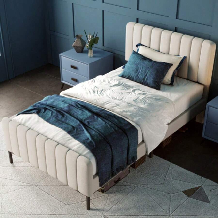 Bed Frames - Gray+Beige - View 1