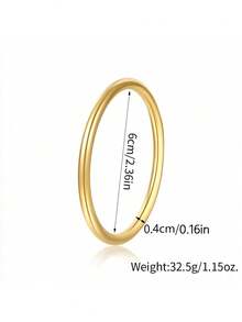 直径6厘米的中国风永恒爱情钛钢手镯，不褪色光滑表面，简约设计，适合手腕较细的女士佩戴。 - 銀色 - 查看 3