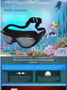Premium Integrated Earplug Style Unisex Adult Anti-Fog Waterproof Swimming Goggles - Multicolor - View 6