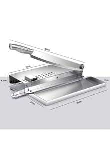 不锈钢手动切肉器/切骨器，带食物托盘和防滑底座。轻松切片牛肉、排骨、鸡肉、鱼肉和蔬菜——非常适合家庭厨房、熟食店和绞肉机使用。 - 彩色 - 查看 12