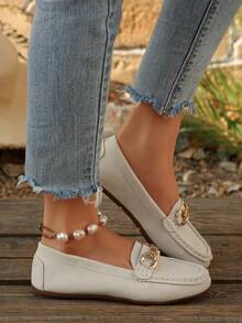 2025年流行女式莫卡辛平底鞋、套脚乐福鞋、休闲鞋、流苏装饰、百搭软底便鞋、优雅时尚、宽敞轻便、耐穿疲劳的乐福鞋 - 白色 - 查看 10