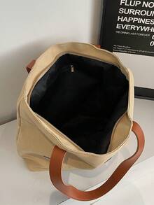 Túi đeo vai thời trang mới cho nữ đi làm, dung tích lớn, túi tote đa năng - Màu Khaki - Xem 5