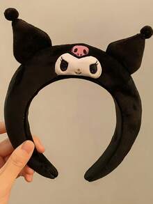 Sanrio 1个三丽鸥Hello Kitty毛绒发箍，带红色蝴蝶结 - 可爱宽发箍发饰，适合女孩，非常适合化妆、摄影和日常佩戴，柔软仿毛皮材质，Hello Kitty发饰，拍照道具，俏皮设计，佩戴舒适