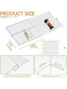 Hộp đựng gia vị bằng acrylic có thể mở rộng, hộp đựng gia vị trong suốt (4 tầng 8 lọ/2 tầng 4 lọ/1 tầng 2 lọ), có thể điều chỉnh từ 27,9 cm đến 55,9 cm, giúp sắp xếp gia vị dễ dàng (không bao gồm lọ). - Nhiều màu - Xem 11