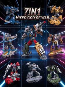 7-In-1 Zinc Alloy Transformable Mecha - National Heavy Land-Sea-Air Integrated Armored Vehicle 7-In-1 Combination Set, Collectible Action Figures For Boys, Deluxe Gift Box Packaging, Parent-Child Interactive Educational Holiday Gift - 6-in-1 [Major National Weapon] Can Combine/transform Individually - View 2