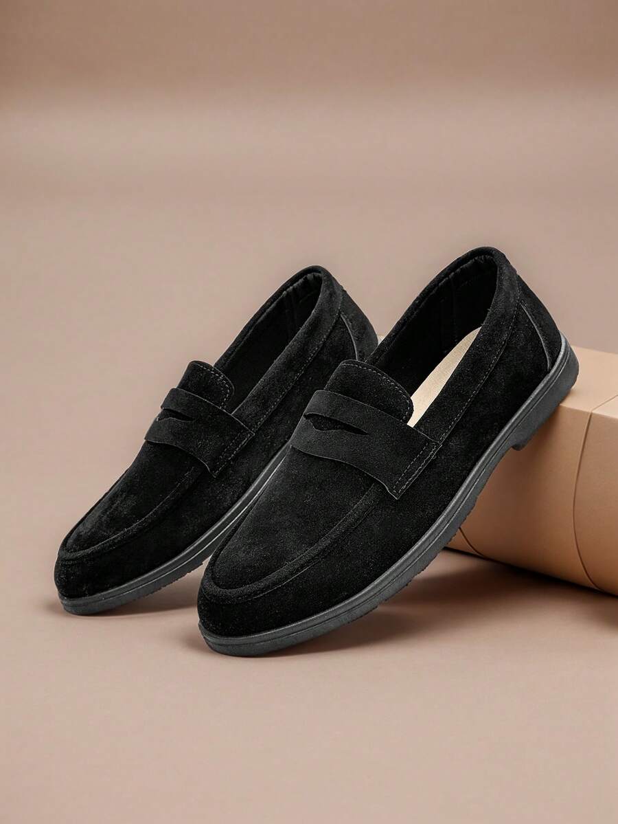 男士休闲乐福鞋，轻便透气平底纯色驾车鞋，套脚莫卡辛鞋，室内/室外鞋，舒适护理鞋