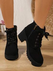 A Pair Of Winter Boots Suitable For Elegant Women, Waterproof And Wear-Resistant - 黑色888 - 查看 3
