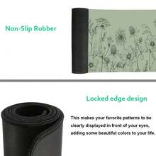 1pc Minimalist Bohemian Style Desk Mat, Sage Green Desk Pad, Large Floral Mouse Pad, Extra Large Extended Desk Mat, Cute Minimalist Computer Pad, Soft Wrist Rest Mouse Pad, Back To School Supplies, Halloween Office Supplies, Desk Accessories, Desk Mouse Pad - Multicolor - View 9