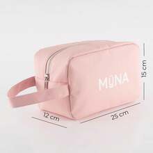 Almacenamiento deéticos Neceser de Viaje, Bolsa de Aseo con Compartimento, Organizador de Artículos Personales y Maquillaje, Neceser impermeable unisex. suave - Marfil - Ver 10