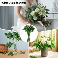 50 Pcs 13'' Rose Stems With Leaves, Fake Flower Stems, Faux Green Leaves Stems, Floral Arrangement Supplies, DIY Artificial Flowers Tools For Bouquet Wedding Party - Màu xanh Bạc hà - Xem 6