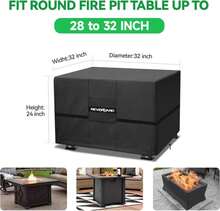NEVERLAND Fire Pit Cover Round, Waterproof Outdoor Firepit Covers Round For 32-36 Inches 600D Oxford Heavy Duty Patio Gas Fire Pit Covers With 4 Buckle Straps And Air Vents, 36 X 24 Inch Black - ColorB - View 3