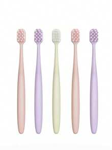 5pcs Ultra-Soft Plush Cloud-Like High Quality Adult Family Couple Sakura Toothbrushes - Multicolor - View 10