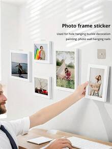 20个免钻孔墙锚，壁挂式挂钩，可用于悬挂照片、钟表、置物架，适用于浴室和厨房收纳。