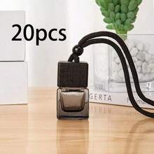 10pcs Customized Text Rectangular Glass Perfume Bottles, Square Shaped Car Fragrance Bottle Empty, Car Accessories