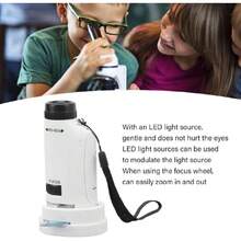 Microscopio de Bolsillo, Pequeño Microscopio de Mano con Redondo 60X a 120X Mini de Bolsillo con Luz LED,36981633 - Multicolor - Ver 5