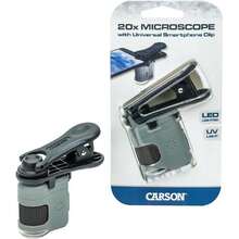 Carson MicroMini Microscopio de Bolsillo 20x con luz LED, más una Linterna LED/UV incorporada, y Clip Adaptador Universal de teléfonos Inteligentes (MM-380),36981609 - Rosa Oxidada - Ver 6