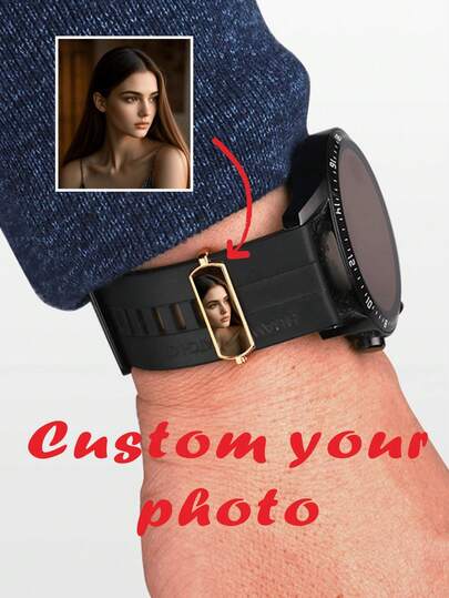 1pc Customizable Blank Strap, Rose Gold Decor, Suitable For Silicone Smart Watch Bands, Gift For Loved Ones On Valentine's Day, Easter, Christmas