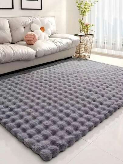 1pc Soft Gray Carpet, Comfortable For Bedroom, Living Room, Office, Study, Foyer, Etc. Can Be Used As Floor Mat, Bedroom Carpet, Non-Slip Carpet, Living Room Carpet - Indoor All Season Home Decor, Bedroom Carpet, Large Living Room Carpet, Faux Fur Carpet, Bedside Carpet, Gray Carpet, Large Carpet, Plush Polyester Mat, Living Room Decor, Bedroom Decor, Home Decor, Room Decor