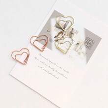 Bộ 50 kẹp giấy mini hình trái tim bằng kim loại, kẹp đánh dấu trang hình trái tim nhiều màu sắc, kẹp hình hoạt hình dễ thương dùng cho văn phòng, trường học, đóng sách, trang trí ghi chú. - Nhiều màu - Xem 8