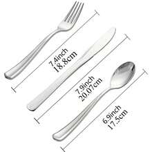 10/25/350/75/150pcs Silver Cutlery Set, High Quality Durable Kitchenware, Washable And Reusable, Minimalist And Elegant Design, Suitable For Parties, Weddings, Gatherings, Dinners, Balls, Beach Parties, Tea Parties, Festivals And New Occasions - Silver - View 8