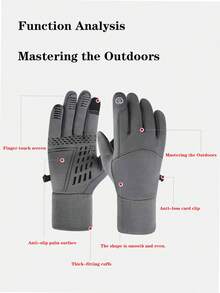 1 Pair Winter Windproof Warm Fleece Gloves, Cold-Proof Touchscreen Gloves For Outdoor Sports, Skiing, Running, Driving, Anti-Slip Gloves - Multicolor - View 5