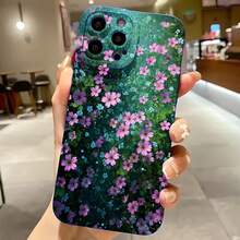 2026 nueva funda de teléfono esmerilada, funda de teléfono con patrón floral de flores rosas y azules, diseño natural para  17 15 Pro Max,  17 14 Pro,  17 13,  17 12,  Galaxy S23 S22 S21 S20, protector de teléfono, funda de pareja, regalo para novio, novia, San Valentín, cumpleaños, aniversario. - Azul Klein - Ver 2