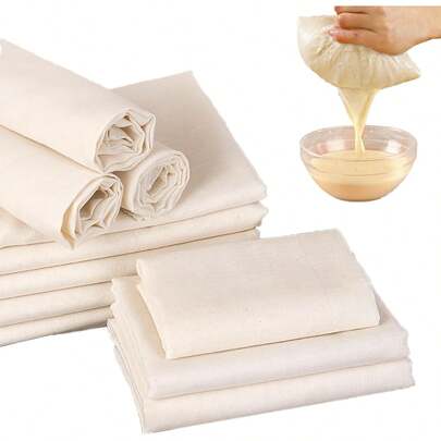 8 Piezas Cheese Cloth, Tela de Queso, Cuajo para Queso, Nut Milk Bag, Manta de Cielo, Se Puede Utilizar Para Hacer Queso, Yogur, Filtrar Leche, Nueces, Avena, Empaquetar Especias, Jugo Vegetal