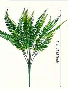 8/12/6株仿真波士顿蕨类植物，抗紫外线绿植，DIY装饰，适用于家居、办公室、花园、室内和室外