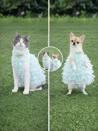 Vestido de princesa ligero, vestido de novia, disfraz de perro poodle con estampado de cielo estrellado romántico, ropa para perros, vestido para perros, primavera/verano