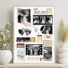 1pc Personalized Valentine's Day Customized Poster, Home Decor, Valentine's Gift, Photo Customization, Customizable Items, Room Decoration, Frame Optional - Multicolor - View 10