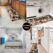 1 pieza Felpudo con diseño de guijarros, alfombra de drenaje duradera para cocina, sala de estar, entrada, balcón, decoración del hogar, cafetería, bar, vacaciones, fiesta, dormitorio, baño - Multicolor - Ver 9