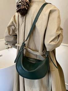 New Niche Fashion Shoulder Crossbody Bag Dumpling Bag - Green - View 4