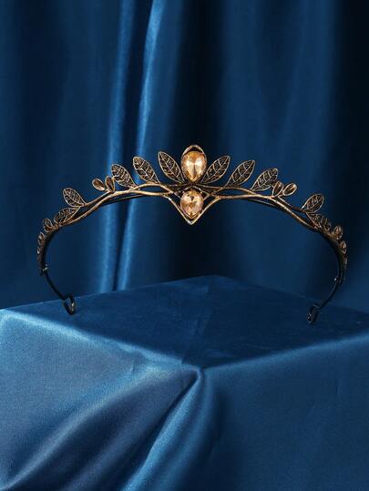 Baroque Crown Headpiece, Bridal Crystal Crown Tiara, Gemstone Headband For Women, Girls, Valentine's Day, Birthday, Party, Vintage