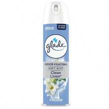 Ambientador en aerosol Glade, aroma a lino limpio, combate los olores para brindar frescura duradera, 8 Oz - 1 - Ver 1