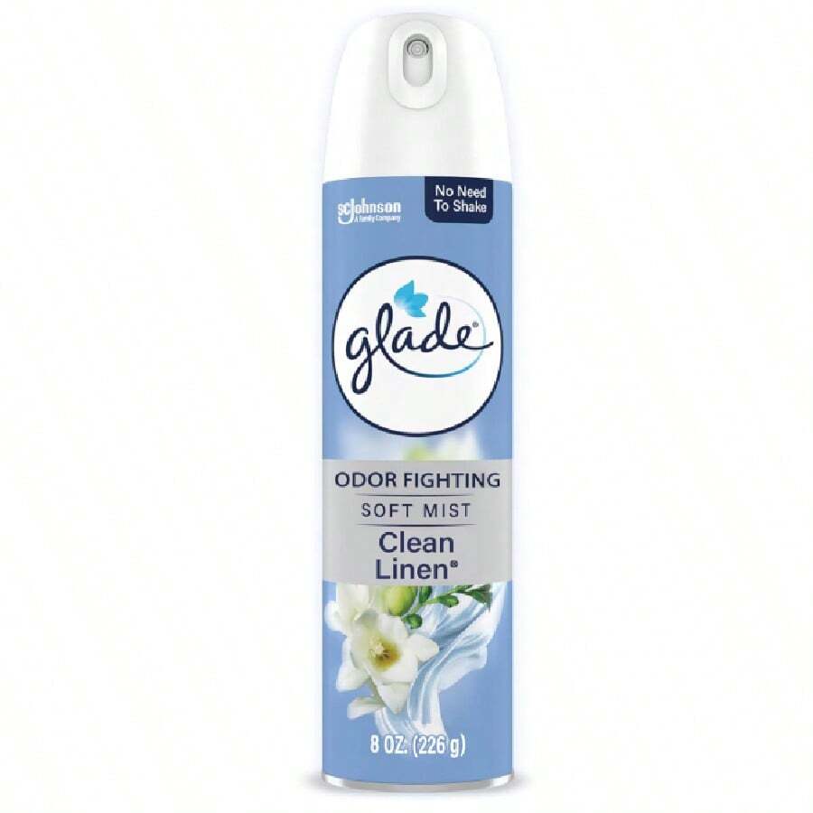 Ambientador en aerosol Glade, aroma a lino limpio, combate los olores para brindar frescura duradera, 8 Oz - 1 - Ver 1