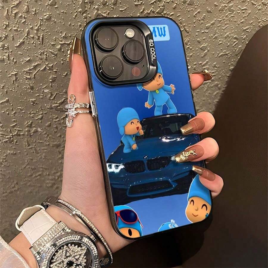 Funda de teléfono con acabado brillante de Hora de Aventuras adecuada para 17 Pro Max 17 Air 16 Pro MAX 15 Pro Max 14 Pro 13 Pro 12 11 Funda de teléfono personalizada para hombres y mujeres Son excelentes regalos para novias, novios y familiares para Navidad y Halloween - Negro - Ver 1