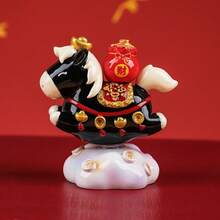 2026 New Bestselling Item - Cute Cartoon "Rolling Wealth" Feng Shui Decoration Statue, Office Desk Ornament, Symbolizing Good Fortune, Chinese New Year Gift For Colleagues, Boyfriends And Girlfriends (Pipes, Machinery, Office Desk Accessories)