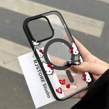 SANRIO Cute Red Ribbon Lucky H-Hello Kitty Magnetic Wireless Phone Case For 17 16 15 14 13 12 11 PRO MAX PLUS Drop-Proof Cartoon Cover - A3H - Xem 8