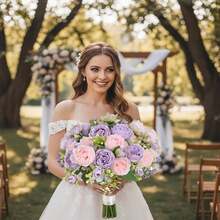 2/4/8/12 Packs Peonies Artificial Flowers, Mixed Pink Artificial Peonies, Silk Peonies Flowers Fake Peonies Artificial Flowers Peonies Bouquet For Centerpiece Table Wedding Party Home Decor - 紫丁香色 - 查看 9