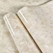 1 Roll Beige Self-Adhesive Waterproof Wallpaper - Oil And Heat Resistant, Marble Pattern, Easy To Cut, Suitable For Kitchen Countertops, Furniture Renovation And Wall Protection. Made Of Textured Vinyl Material, Perfectly Matches Modern Kitchen Home Decor Wallpaper And Furniture Renovation. Size: 15.7 Inches X 39.3 Inches / 118.1 Inches / 196.8 Inches - Beige - View 8