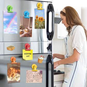 Refrigerator Magnet Refrigerator Magnetic Clip Heavy Duty, Refrigerator Magnet Clip, Clip Refrigerator Magnet, Cute Decorative Magnet, Personalized Refrigerator Magnet For Kitchen, Office Whiteboard, Storage Cabinet And Dishwasher, Kitchen Decoration, Home Decoration, Mother's Day Gift, Suitable For Giving To Friends.