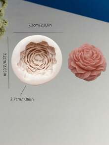 1pc Peony Flower Silicone Mold, Suitable For DIY Candle Making - Grey - View 3