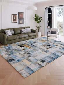 Alfombra decorativa interior minimalista y de moda, alfombra interior de material de lana sintética, alfombra para sala de estar, alfombra para sofá, alfombra para dormitorio, alfombra antideslizante para mesita de noche, alfombra para comedor y cocina, almohadilla para silla de oficina, felpudo de entrada, manta de picnic para exteriores, colchoneta de camping para exteriores - Multicolor 3 - Ver 18